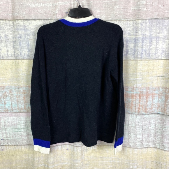 Nordstrom COURT & ROWE Belle Noel Varsity Cardigan Black Sweater in Rich… - Picture 4 of 9